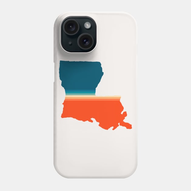 Louisiana State Retro Map Phone Case by n23tees