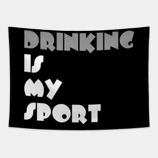 Drinking Is My Sport Typography White Design Tapestry