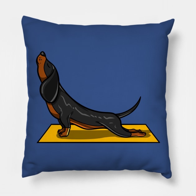 Wiener Dog Yoga Lover Pet Pillow by underheaven