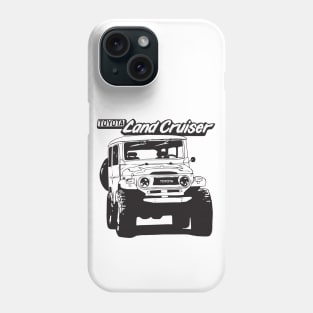 Hand-Drawn FJ40 Toyota Landcruiser Badge Black Phone Case