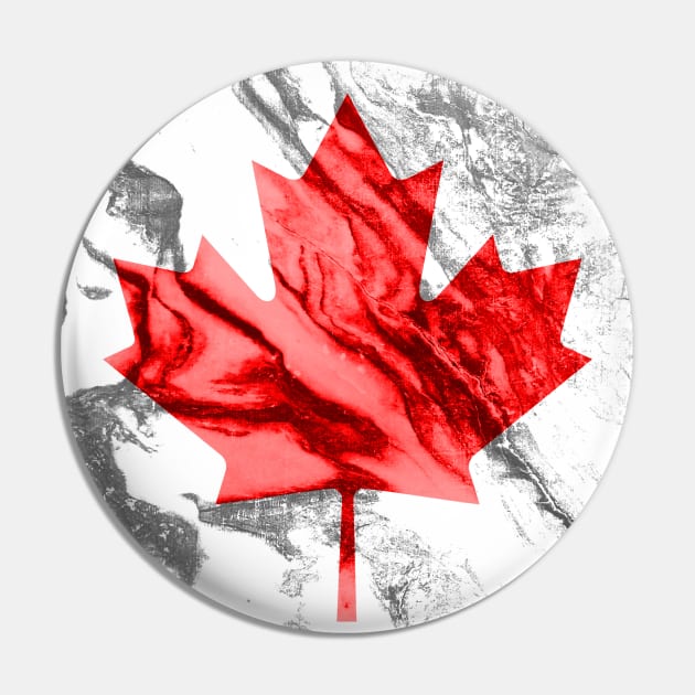 Flag of Canada - Marble texture Pin by DrPen