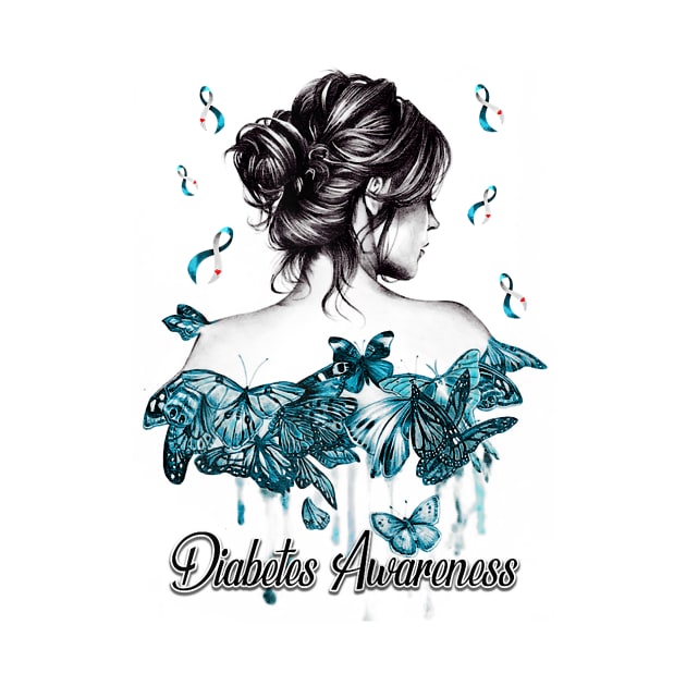 Diabetes awareness Womens Butterfly Girl Diabetes Women Gifts by thuylinh8