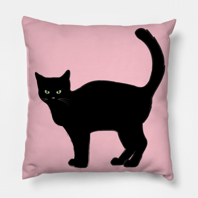 Angry Black Cat Angry Black Cat Pillow Teepublic Au