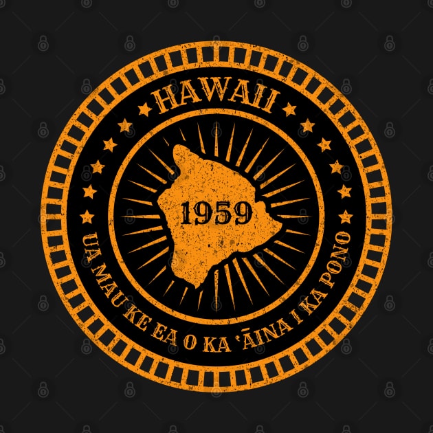 Hawaii State Map Slogan Flag - Motto Aloha State by Ranggasme