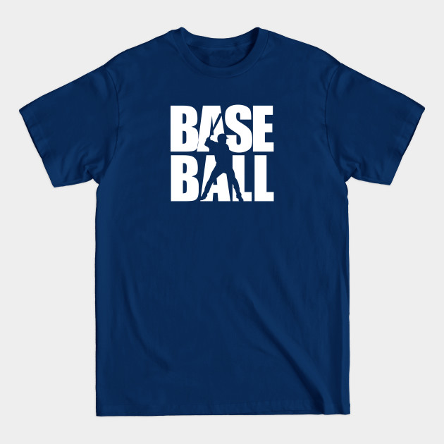 Discover baseball player text masking white - Baseball - T-Shirt