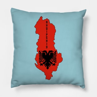 Albania flag & map Pillow