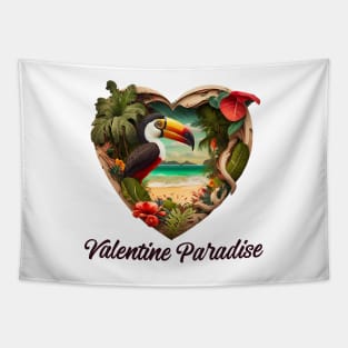 Valentine Paradise No. 4: Valentine's Day in Paradise Tapestry