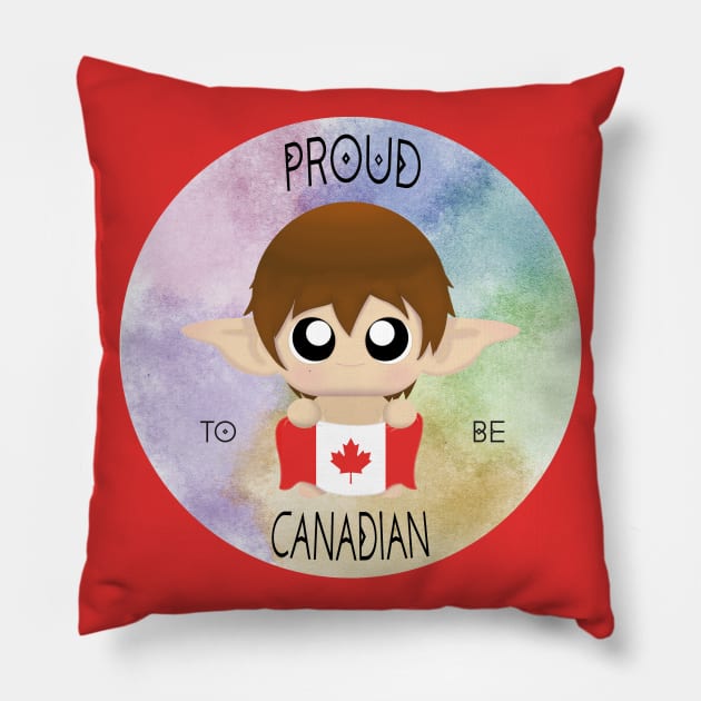 Proud to be Canadian (Sleepy Forest Creatures) Pillow by Irô Studio