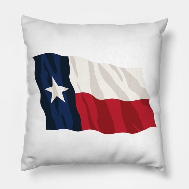 Texas Pride Waving Texan Flag Pillow by hobrath