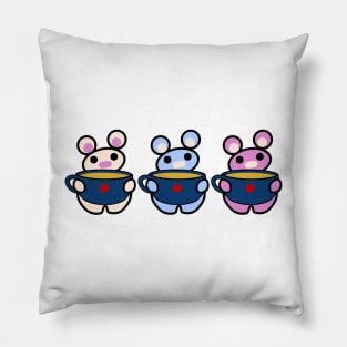 Three Chibis (Tea) Pillow