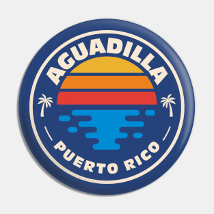 Retro Aguadilla Puerto Rico Vintage Beach Surf Emblem Pin