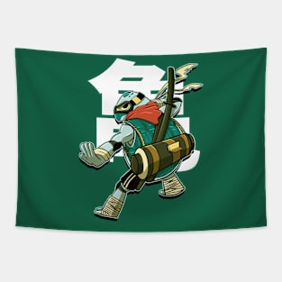 Samurai Turtle Illustration Tapestry