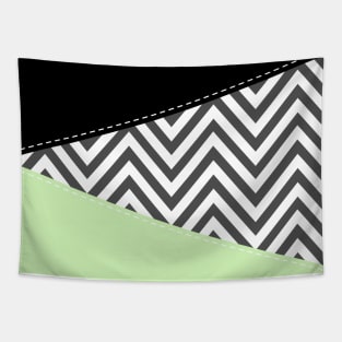 Gray Zigzag, Gray Chevron, Zigzag Pattern, Mint Tapestry