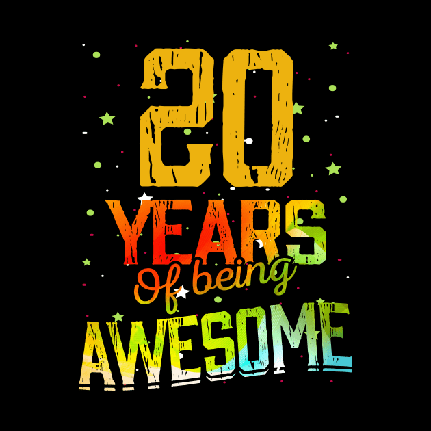 20th Anniversary Gift Vintage Retro 20 Years Of Being Awesome Gifts Funny 20 Years Birthday Men Women by nzbworld