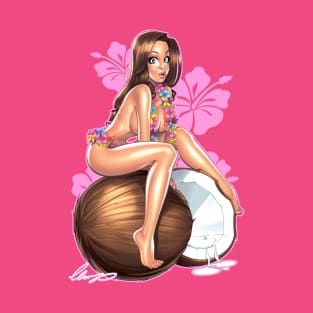 Coconut pinup Girl T-Shirt