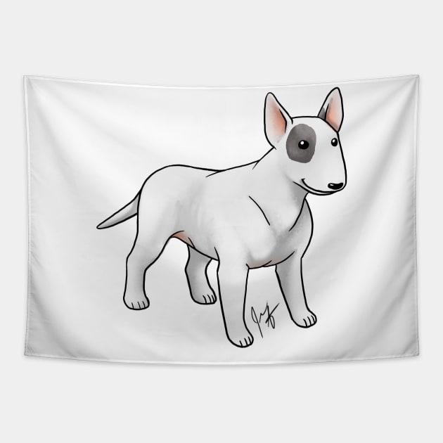 Dog - Bull Terrier - Spot Tapestry by Jen's Dogs Custom Gifts and Designs