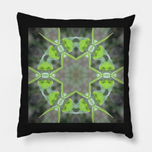 Green Plant Kaleidoscope Pattern (Seamless) Pillow