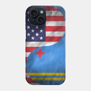 USA and Aruba Dual Flag Yin Yang Combination Phone Case