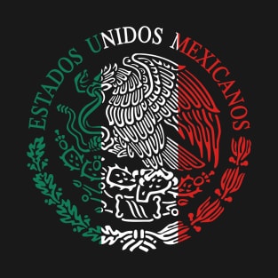 Escudo Nacional Mexicano - Emblema Tricolor T-Shirt