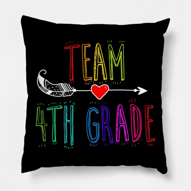 Team 4th Grade Tribe Heart Funny Last Day Of School Pillow by klausgaiser