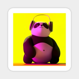 Asocial Synthwave Panda (Yellow) Magnet