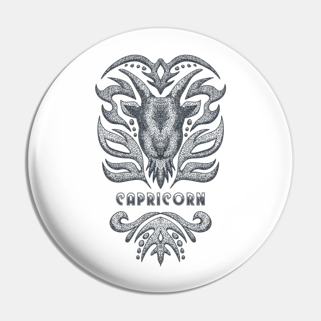 Capricorn Zodiac Design Pin by Utopia Shop