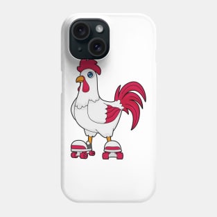 Rooster at Inline skating with Roller skates Phone Case
