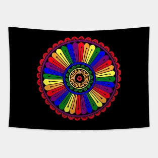 Rainbow Mandala Tapestry