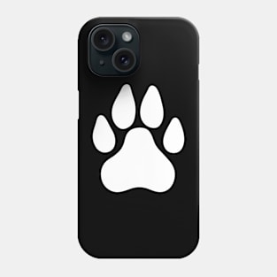 Dog paw print WHITE Phone Case