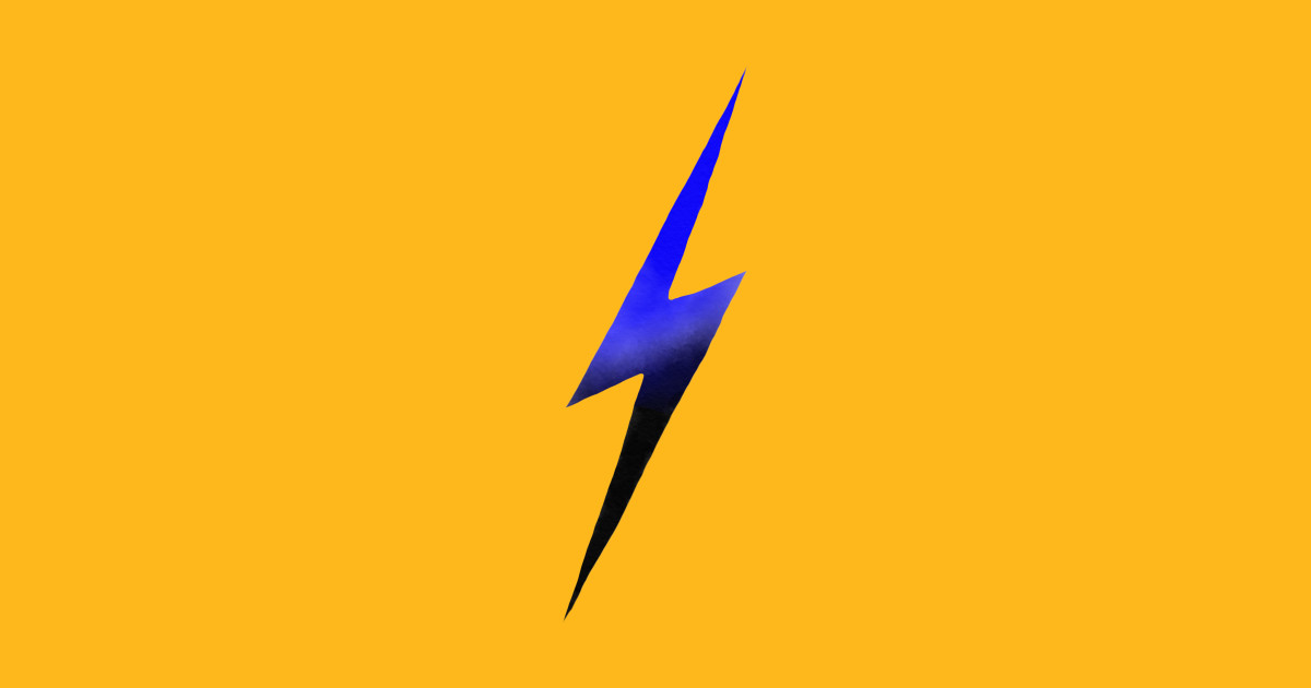 Blue-and-Black Lightning Bolt - Lightning - T-Shirt | TeePublic
