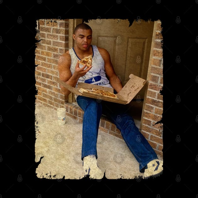 Charles Barkley - Eating Pizza by Wendyshopart