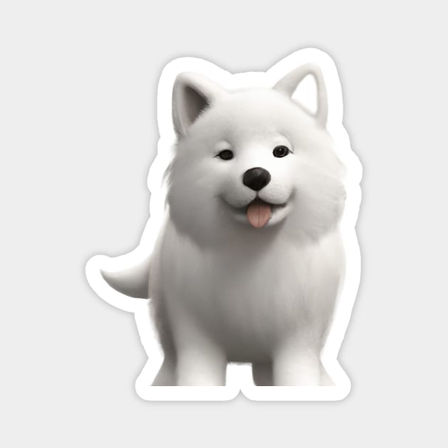 Cute Samoyed Drawing Magnet by Play Zoo