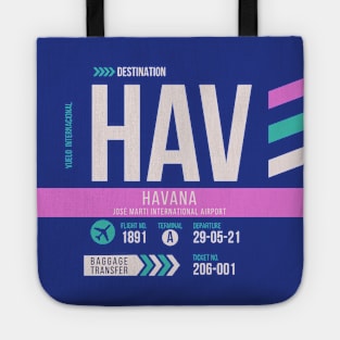 Havana (HAV) Airport Code Baggage Tag Tote