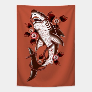 Shark traditional tattoo Tapestry