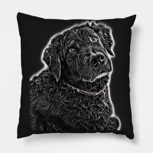 Big Black Shaggy Dog - Finn Pillow