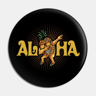 Dabbing Pineapple Aloha Sunglasses Summer Hawaii Pin