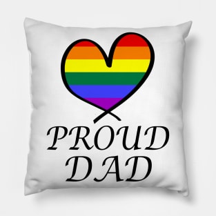 Proud Dad LGBT Gay Pride Month Rainbow Flag Pillow