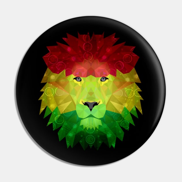 Rasta Lion Fractal Pin by LionTuff79