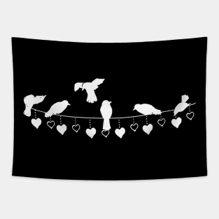 Bird Sparrow With Heart Bird Lover Gift Tapestry