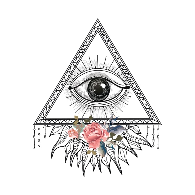 Triangle Eye Design, Third Eye Pyramid Artwork, Spirituality by Utopia Shop