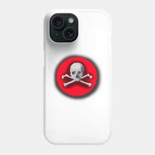 Bones and death, the only certainty, skull with morbid symbol Phone Case