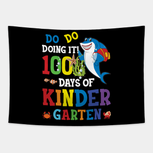 Do Do Doing 100 Days Of Kindergarten 100th Day Of School Shark Tapestry