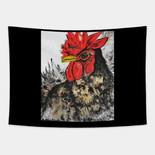 Black rooster Tapestry