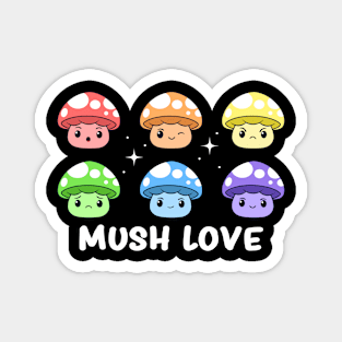 Gay Pride Flag Rainbow Cute Mushroom Lgbt Fungi Magnet