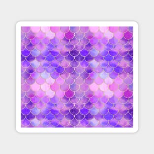 Ultra Violet & Gold Mermaid Scale Pattern Magnet