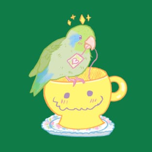 Green Parrotlet Tea Party T-Shirt