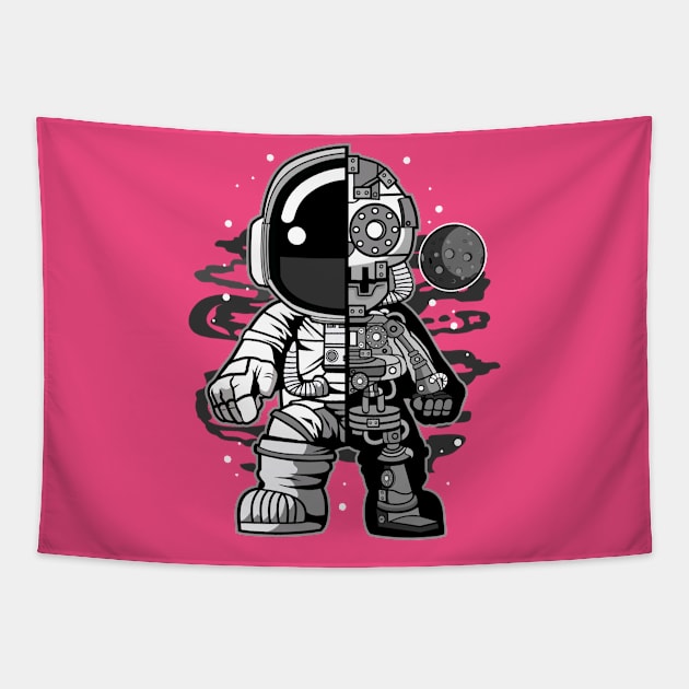 astronaut half robot Tapestry by Mako Design 