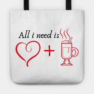 Red heart and glass of cocoa Tote