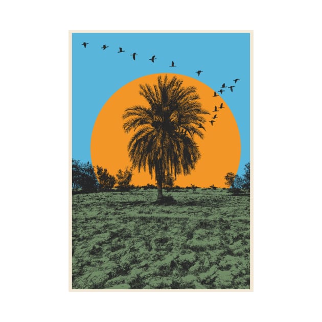 Date Palm Tree Graphic Art by boholoc0