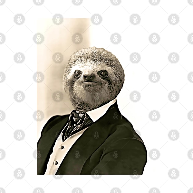 Gentleman Sloth with Nice Posture - Print / Home Decor / Wall Art / Poster / Gift / Birthday / Sloth Lover Gift / Animal print Canvas Print by luigitarini